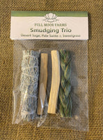 Smudging Trio- Desert Sage, Palo Santo and Sweetgrass
